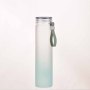 Custom Logo 500ml Borosilicate Glass Water Bottle Silicone Handle Frosted PC Lid Gradient Glass Water Bottle