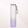 Custom Logo 500ml Borosilicate Glass Water Bottle Silicone Handle Frosted PC Lid Gradient Glass Water Bottle