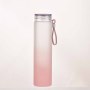 Custom Logo 500ml Borosilicate Glass Water Bottle Silicone Handle Frosted PC Lid Gradient Glass Water Bottle