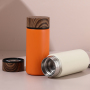 Wholesale Custom Logo Pocket Size 280ml Stainless Steel Water Bottle Featuring Wood Grain Lid for Travel
