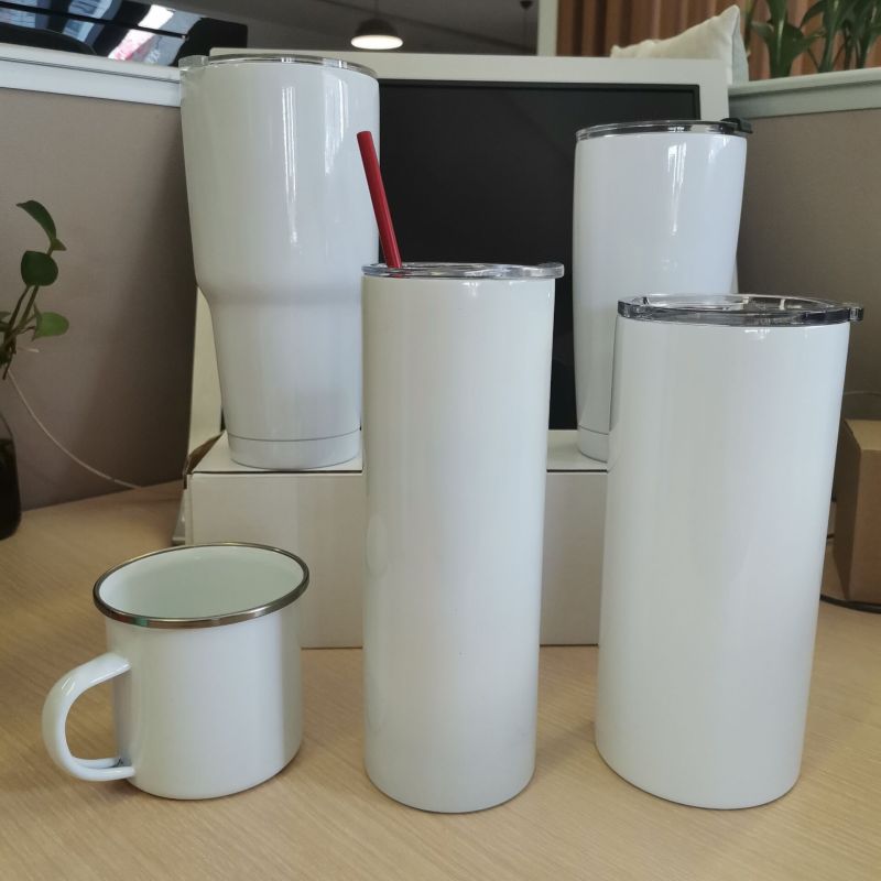 White Blank Sublimation 12oz 15oz 20 oz 30oz 40oz Egg Cola Tumblers Straight Beer Milk Coffee Tumbler Cup in Bulk with FREE Plas