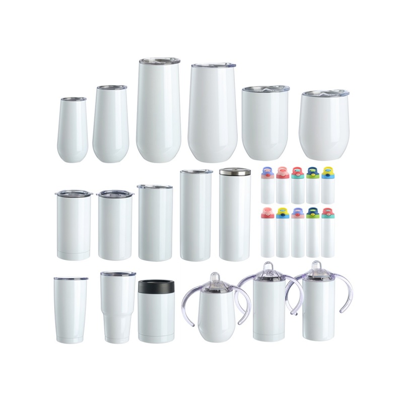 White Blank Sublimation 12oz 15oz 20 oz 30oz 40oz Egg Cola Tumblers Straight Beer Milk Coffee Tumbler Cup in Bulk with FREE Plas
