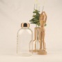 Nordic Ins Custom 400ml clear Blank Drinking Tumbler Reusable Travel Coffee Glass Mug Cup with Straw/lid