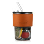 Nordic Ins Custom 400ml clear Blank Drinking Tumbler Reusable Travel Coffee Glass Mug Cup with Straw/lid