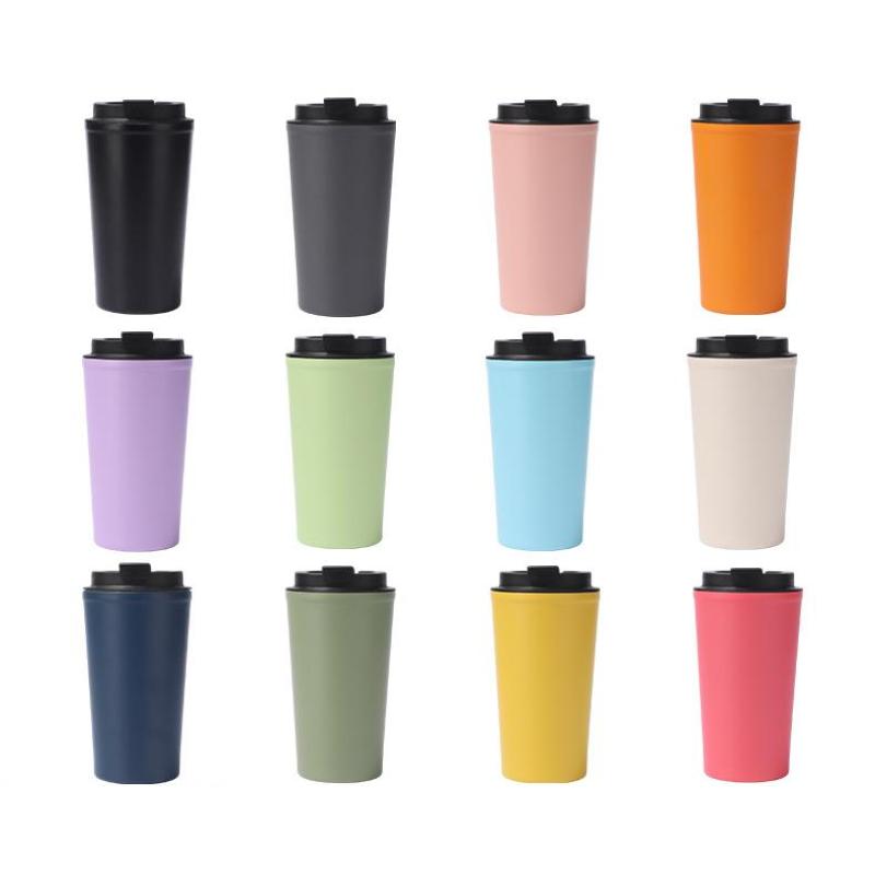 Wholesale High Quality 500ml Custom Logo Cups Coffee Stainless Steel Insulated Leakproof Double Wall Coffee Cups With Lids