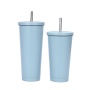 Hot Sale Stainless Steel Travel Mug Cup with Straw, Custom Double Wall Straw Drinking Tumbler 500ml 750ml