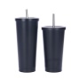 Hot Sale Stainless Steel Travel Mug Cup with Straw, Custom Double Wall Straw Drinking Tumbler 500ml 750ml