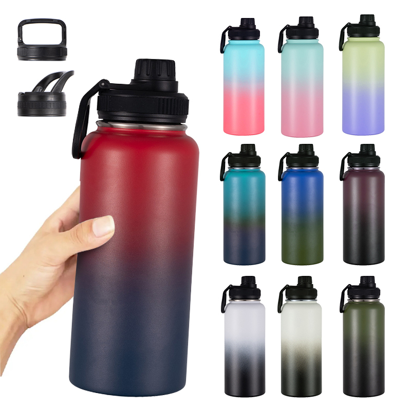 Wholesale Gardent Color Double Wall Insulated Sport Vacuum Flask Stainless Steel Water Bottle With Straw Drinking