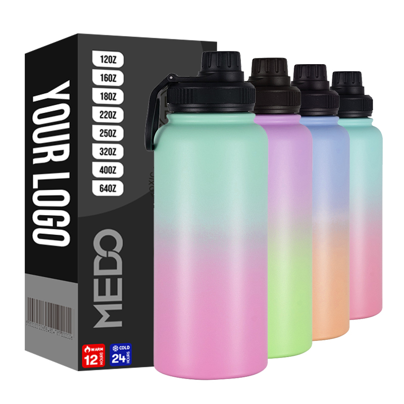 Wholesale Gardent Color Double Wall Insulated Sport Vacuum Flask Stainless Steel Water Bottle With Straw Drinking