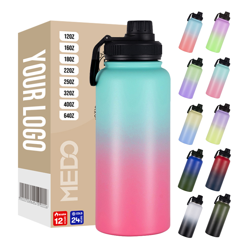 Wholesale Gardent Color Double Wall Insulated Sport Vacuum Flask Stainless Steel Water Bottle With Straw Drinking