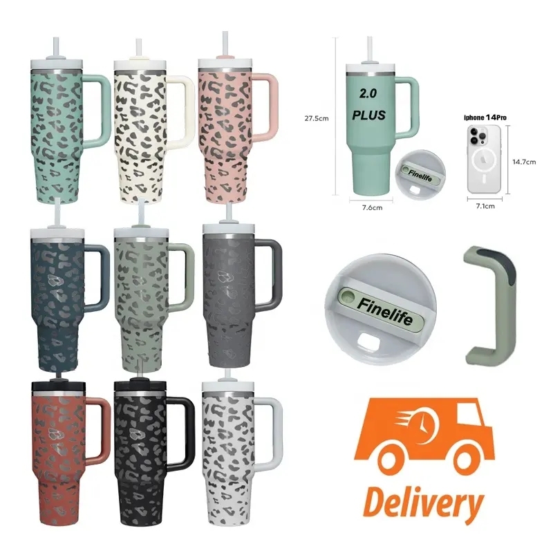 Wholesale Best Selling 40oz Blank Tumblers Portable Travel Powder Coated Double Wall Stainless Steel Tumbler With Straw