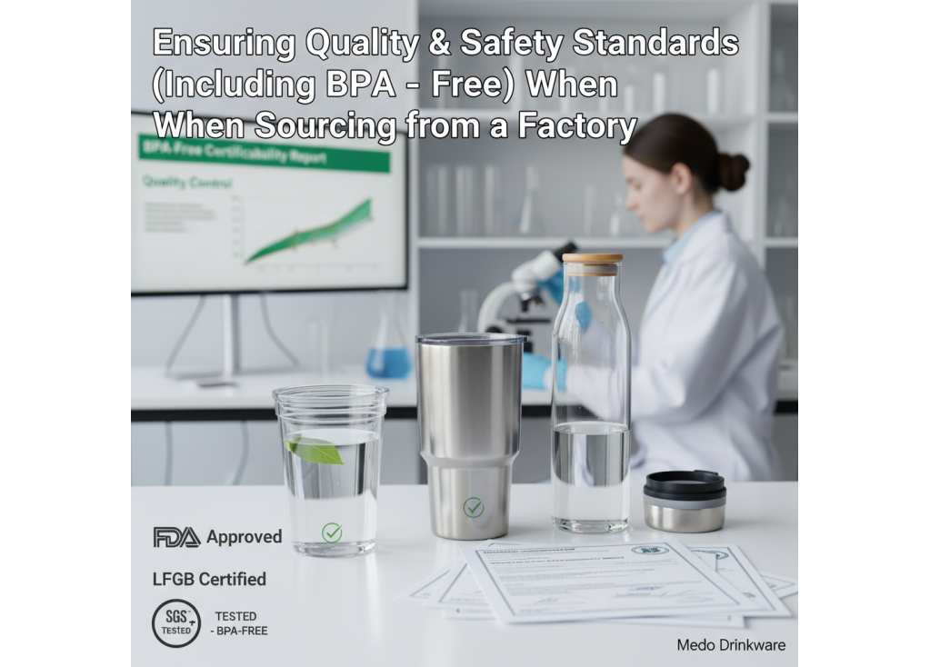 How do I ensure the quality and safety standards (like BPA-free) are met when sourcing from a factory?