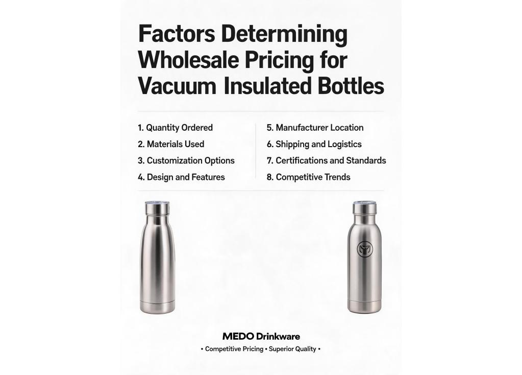 What factors determine the wholesale pricing for vacuum insulated bottles in large quantities?
