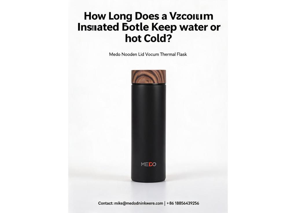 How long can a vacuum insulated bottle keep water hot or cold under normal conditions?