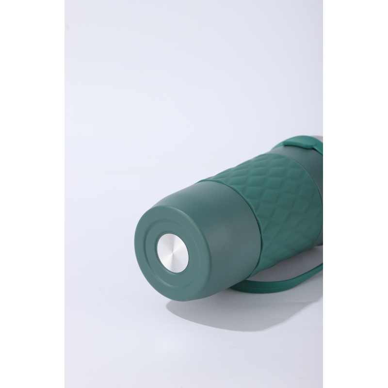 Double-wall ceramic straw coffee bottle insulated car water cup with tea-infused suction tube vacuum cup