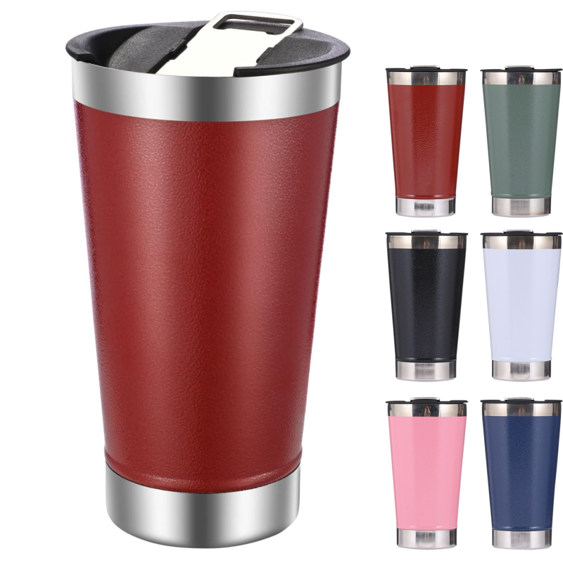 Wholesale Stainless Steel 16oz Brazil Beer Mug High Light Powder Coated Double Walled Beer Cold Cup With Opener