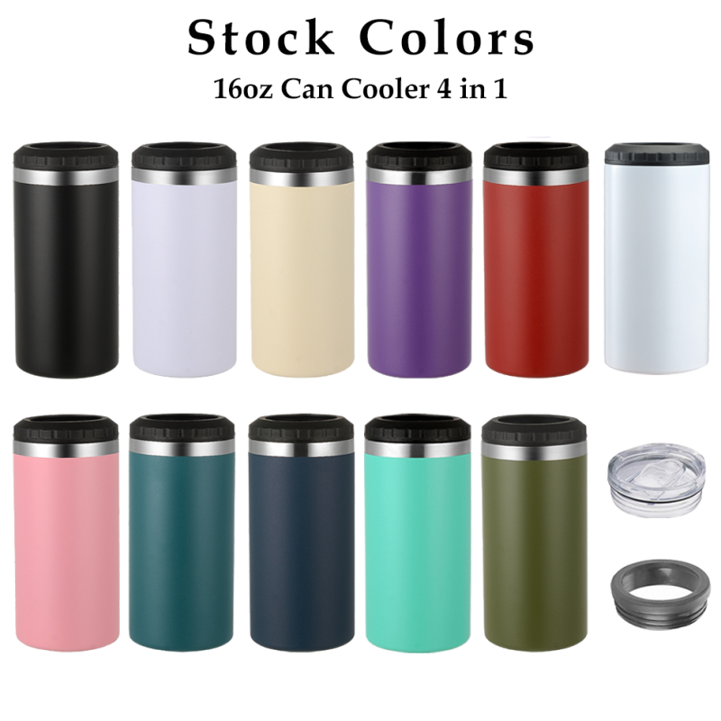 Wholesale Products Stainless Steel 16OZ Skinny Slim Double Wall Tumbler Wine Bottle Insulated Beer Can Cooler