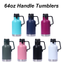 High Quality Tumbler Large Capacity 64OZ Stainless Steel Easy-pour Beer Growler Double Walled Water Bottle With Handle