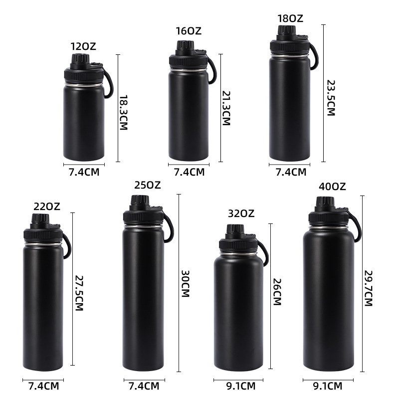 Custom 32oz 40oz Insulated Vacuum Flasks Thermos Double Wall Stainless Steel Sports Gym Water Bottle with Straw