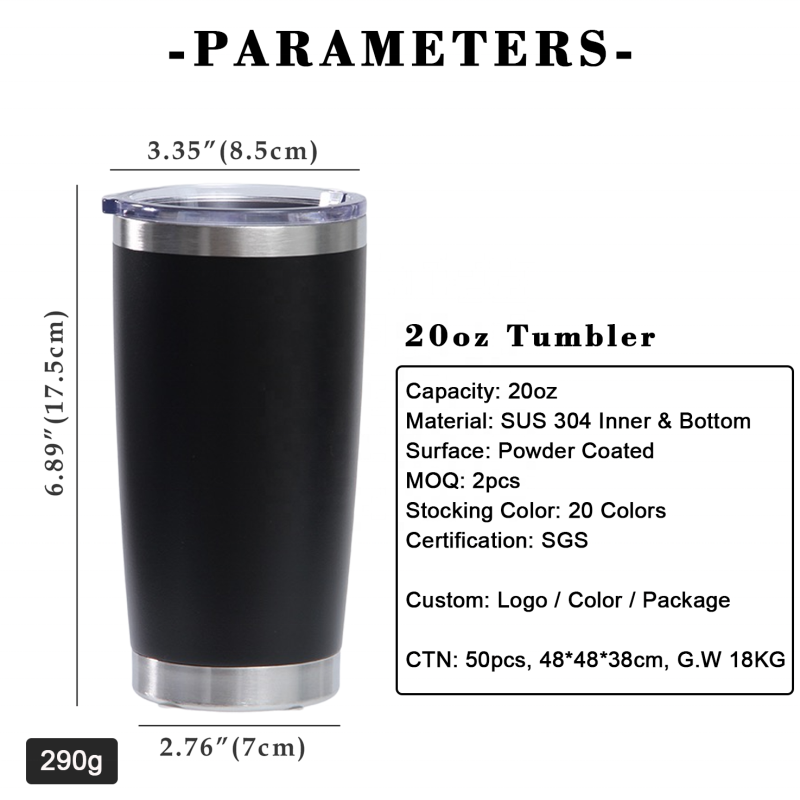 Hot Selling Stainless Steel 20OZ Travel Mug Double Wall Water Bottle Insulated Vacuum Tumbler Cup With Lid