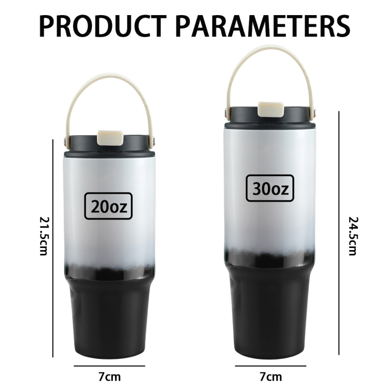 Eco Friendly Custom Logo Insulated Vacuum Water Bottle Stainless Steel Double Walled Gradient Color Tumbler With Straw