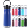 Custom 22oz Icedflow Double Wall Vacuum Insulated Water Bottle Stainless Steel Travel Tumbler with Handle and Flip Straw