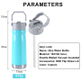 Custom 22oz Icedflow Double Wall Vacuum Insulated Water Bottle Stainless Steel Travel Tumbler with Handle and Flip Straw