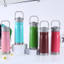 Custom 22oz Icedflow Double Wall Vacuum Insulated Water Bottle Stainless Steel Travel Tumbler with Handle and Flip Straw