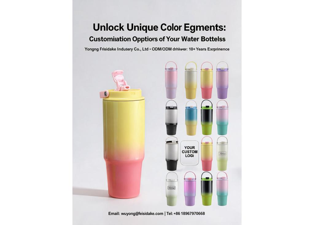 What customization options are available for creating a unique color gradient on water bottles?