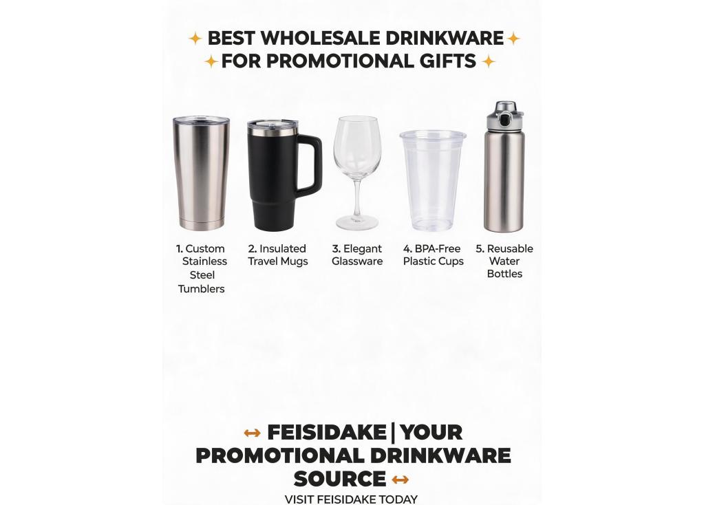 What are the best wholesale drinkware options for promotional gift companies?