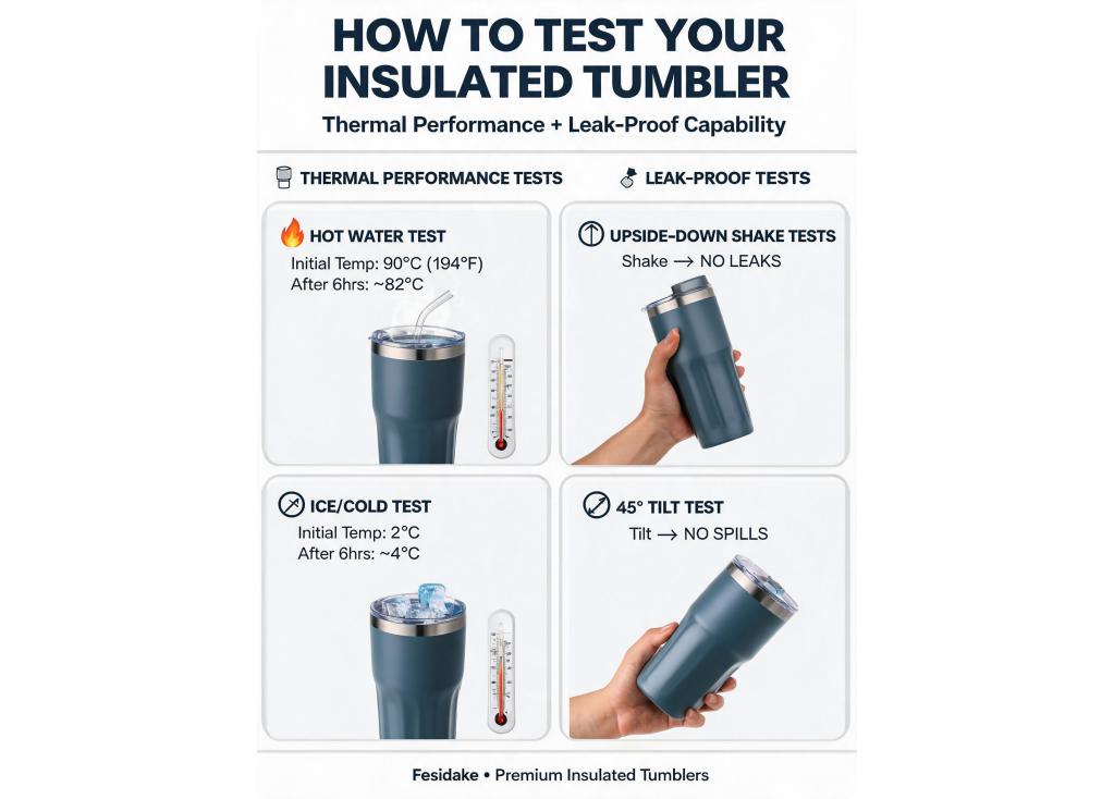 How to test the thermal performance and leak-proof capability of insulated tumblers?