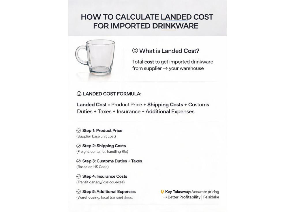 How to calculate landed cost for imported drinkware?