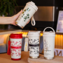 316 304 Stainless Steel Thermal Cup Ceramic Lid Double-Walled Portable Coffee Cup Two-Drink Design Gift