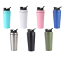 Customized logo fitness gym vacuum insulated stainless steel best-selling metal fitness exercise mixer protein large-capacity shaker bottle