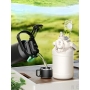 Large-capacity 50-ounce stainless steel insulated 1-gallon water bottle for sports, with lid and outdoor camping bag.