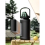 Large-capacity 50-ounce stainless steel insulated 1-gallon water bottle for sports, with lid and outdoor camping bag.