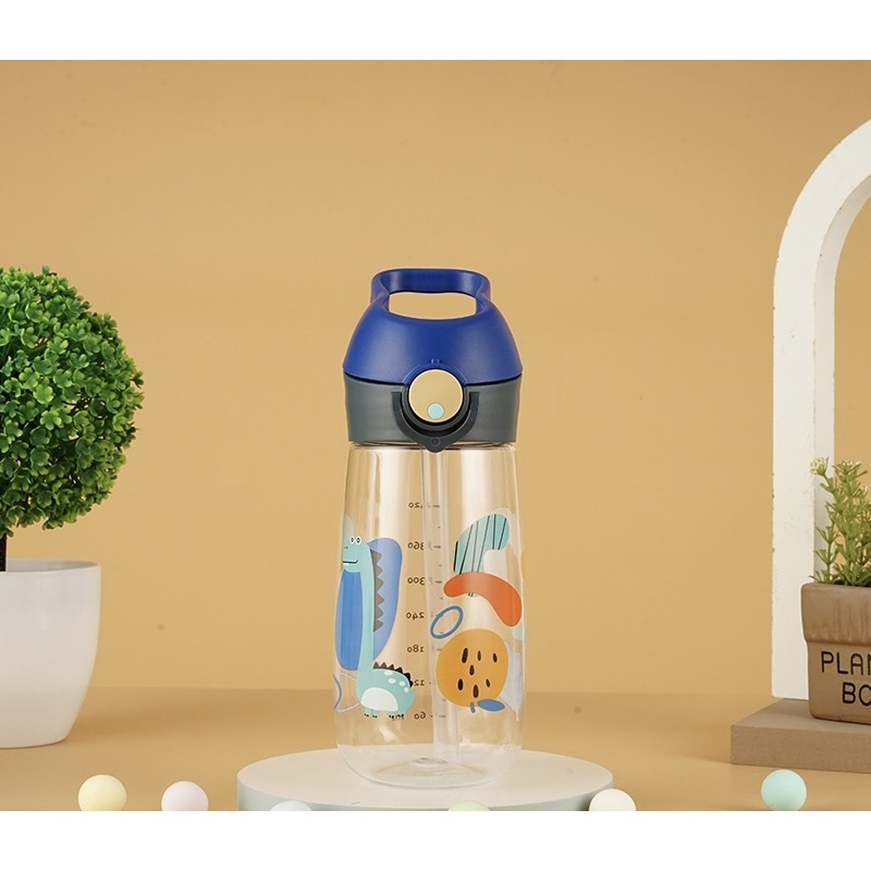 Wholesale 500ml Tritan Plastic Drinking Water Bottle Custom Plastic Cup Reusable Kids Plastic Water Bottle with Straw