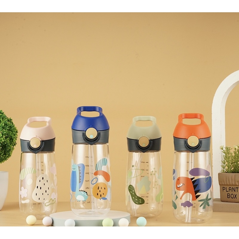 Wholesale 500ml Tritan Plastic Drinking Water Bottle Custom Plastic Cup Reusable Kids Plastic Water Bottle with Straw