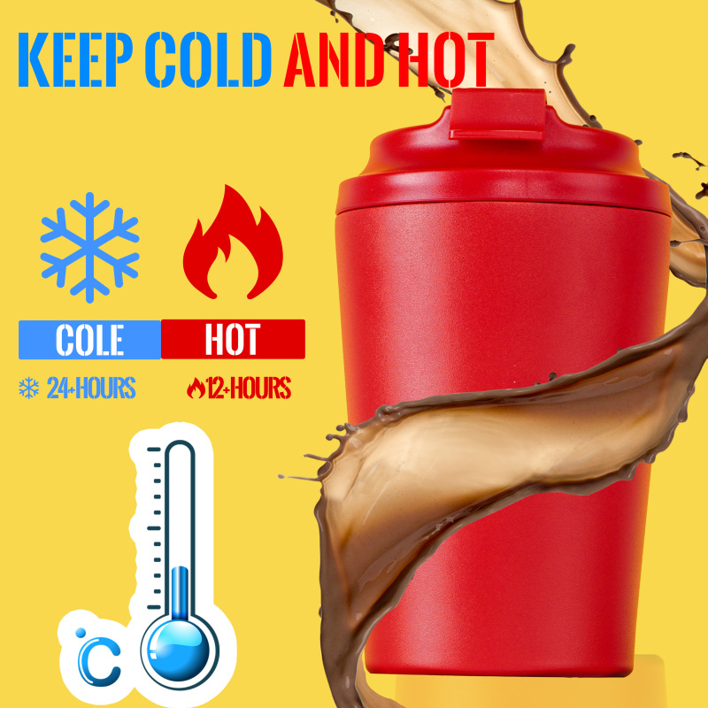 Wholesale Leakproof 12oz Double-Walled Stainless Steel Travel Coffee Mug Vacuum Insulated Eco-Friendly Coffee Mug with Lid