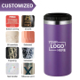 BORGE Custom Logo Double Covers 16oz 4 in 1 Stainless Steel Sublimation Can Cooler with 2 Lids Blanks Coffee Mugs