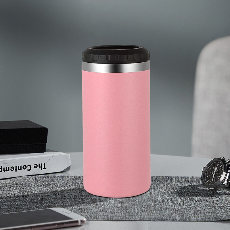 BORGE Custom Logo Double Covers 16oz 4 in 1 Stainless Steel Sublimation Can Cooler with 2 Lids Blanks Coffee Mugs