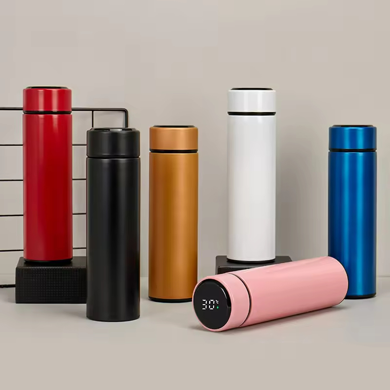 500ml Bpa-Free Thermos Double Wall Stainless Steel Smart Water Bottle With Temperature Display