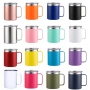BORGE Wholesale 12oz Vacuum Insulated Tumbler Reusable Coffee Mugs With Slide Lid and Handle