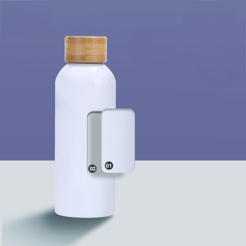 BORGE Customized Small Mouth Double Wall 304 Stainless Steel Running Sport Water Bottle Thermos With Bamboo Lid