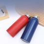 BORGE Customized Small Mouth Double Wall 304 Stainless Steel Running Sport Water Bottle Thermos With Bamboo Lid