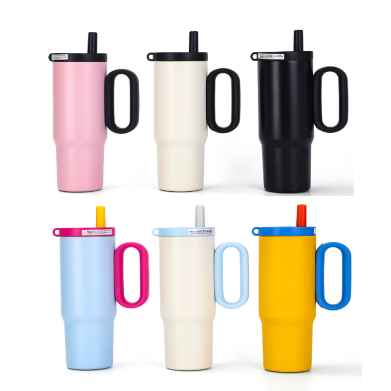 High Quality 40 oz Double Wall Stainless Steel Travel Tumbler Car Cup with Handle for Coffee on the Go Gift Cup