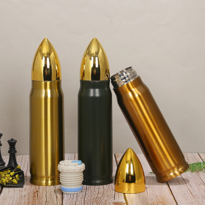 New Type 500ml Bullet Double Wall Stainless Steel Thermal Insulated Vacuum Flask Water Bottle