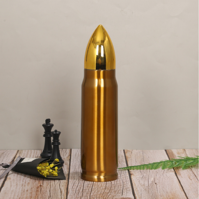 New Type 500ml Bullet Double Wall Stainless Steel Thermal Insulated Vacuum Flask Water Bottle