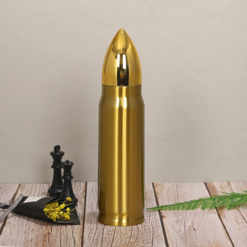 New Type 500ml Bullet Double Wall Stainless Steel Thermal Insulated Vacuum Flask Water Bottle