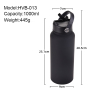 New 1L Large Capacity Double Stainless Steel Sports Water Mug Portable Handle American Large Mouth Design Vacuum Flask Thermos